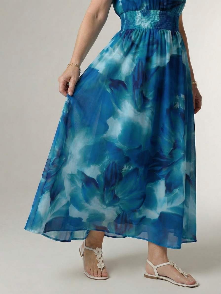 Sylin | Gathered Halter Midi Dress - Plus size model