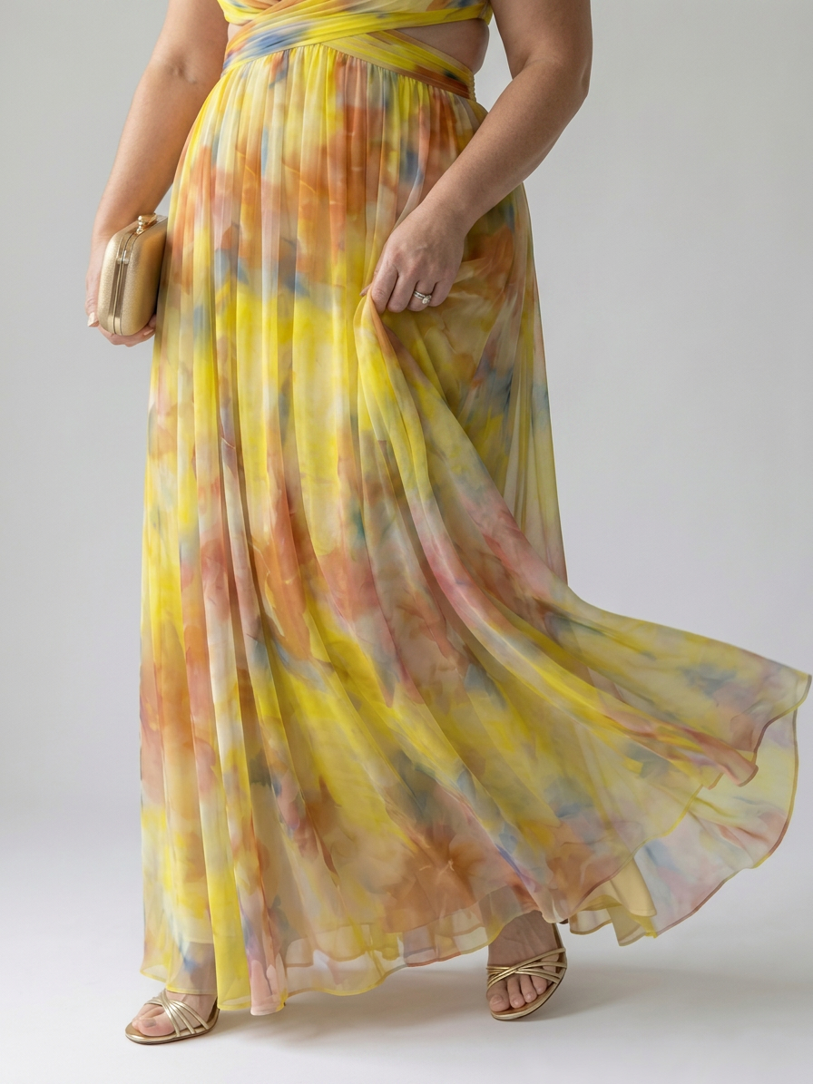 Stella & Grace™ | Soft Wrap Maxi Dress - Plus size model