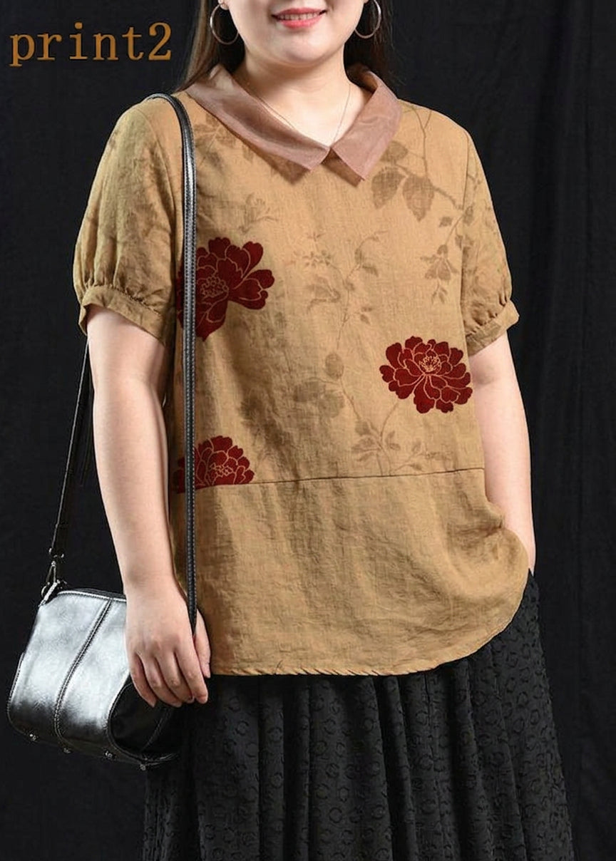 Emma - Summer Linen Shirt Blouse - Plus size model