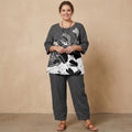 Abigail Printed Set: Effortless Everyday Comfort - Plus size model