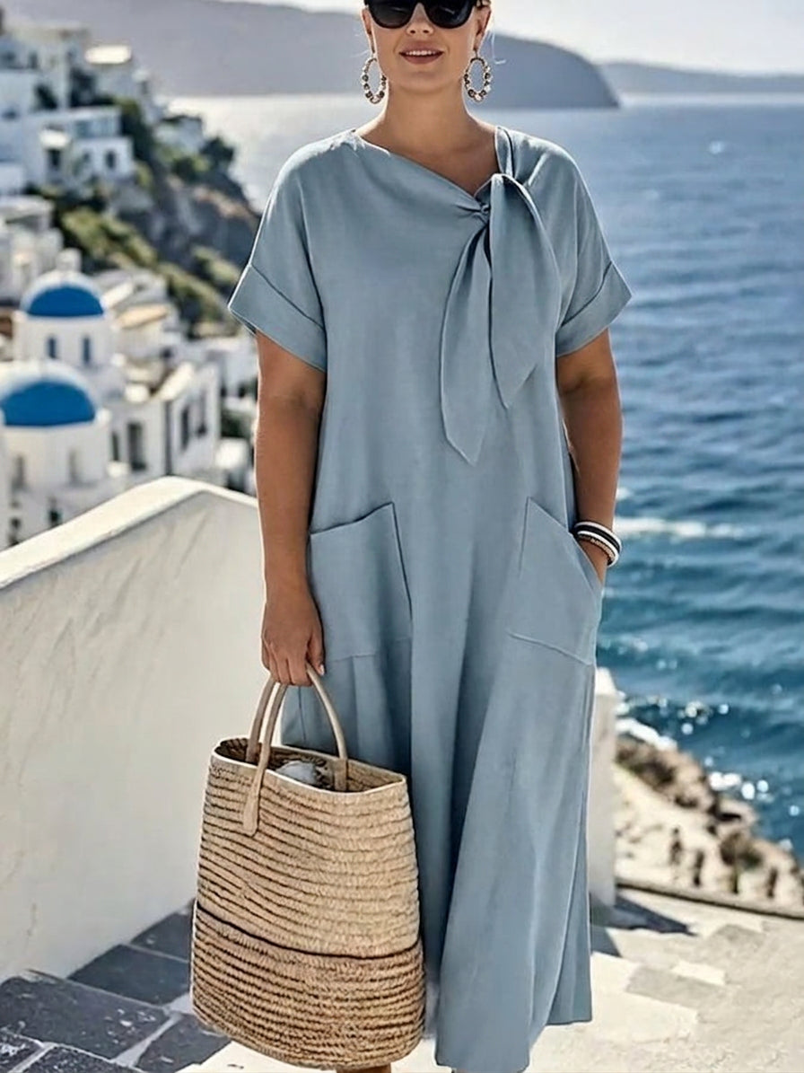 Mireille™ — Flowing Cotton Summer Dress - Plus size model
