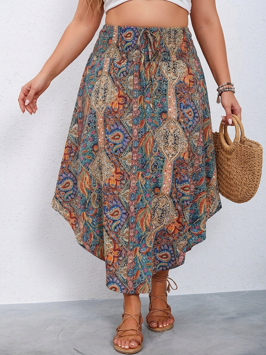 Madelyn | Vibrant Midi Skirt - Plus size model