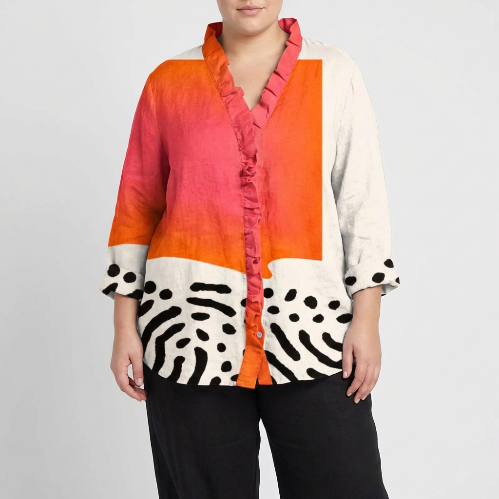 Melinda | Elegant Summer Blouse - Plus size model