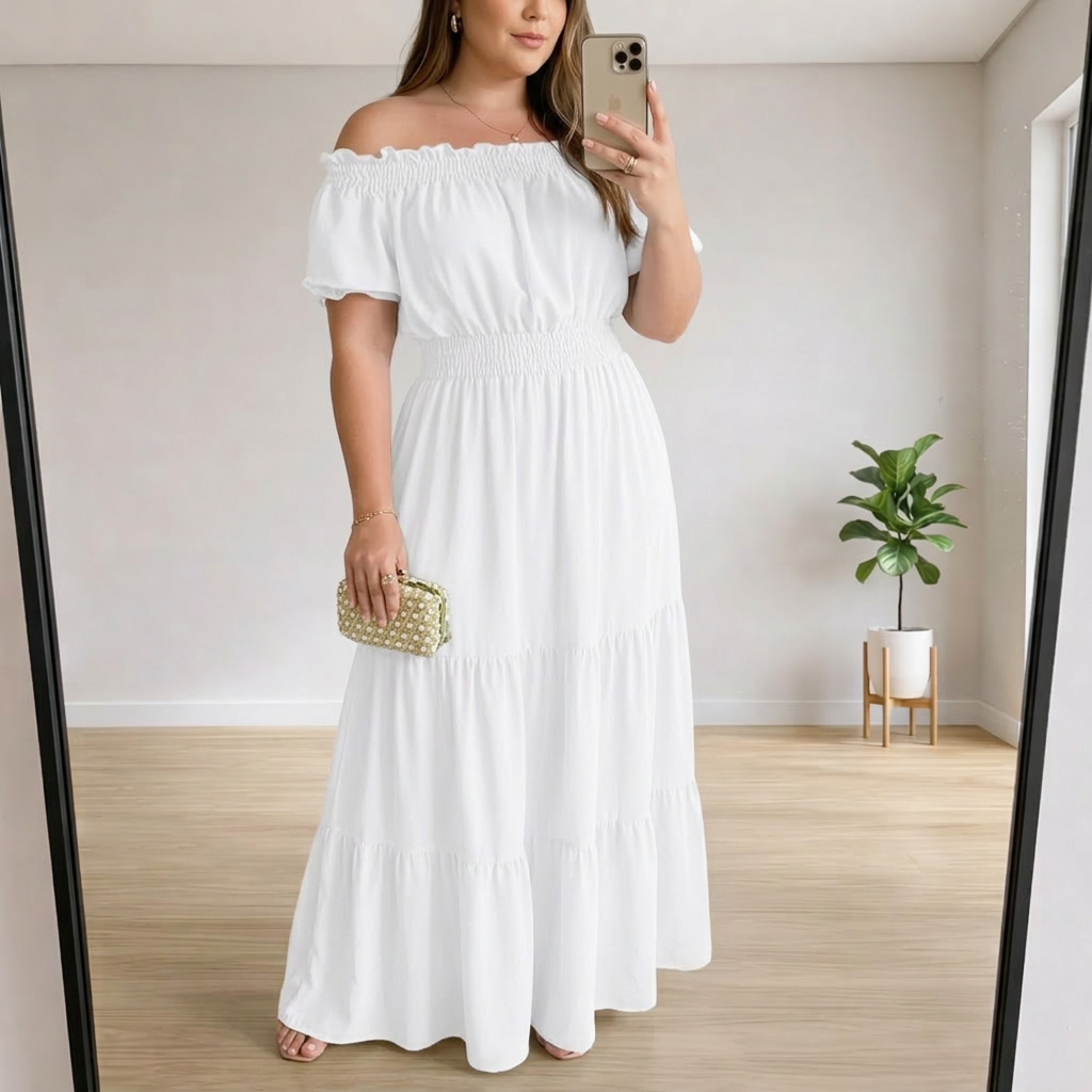 Giulia - Elegant Summer Maxi Dress - Plus size model