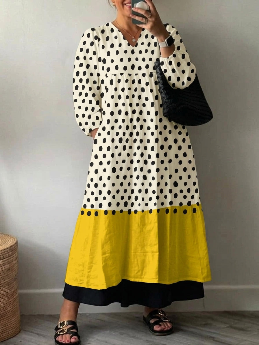 Elegant Printed Dress Anna - Plus size model