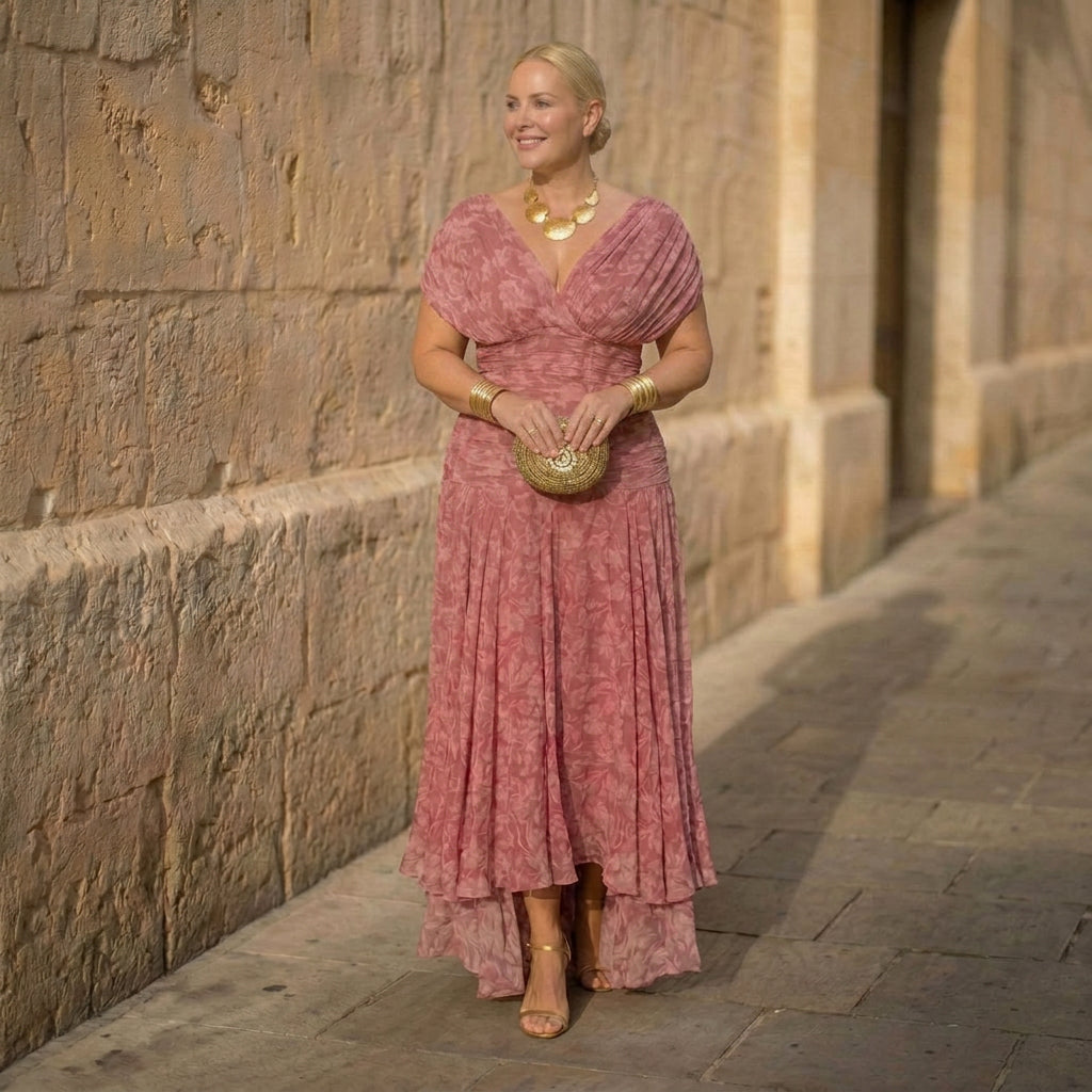 Amelia | Elegant Flowing Dress - Plus size model