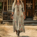 Emily | Vintage-Inspired Long Sleeve Casual Dress - Plus size model