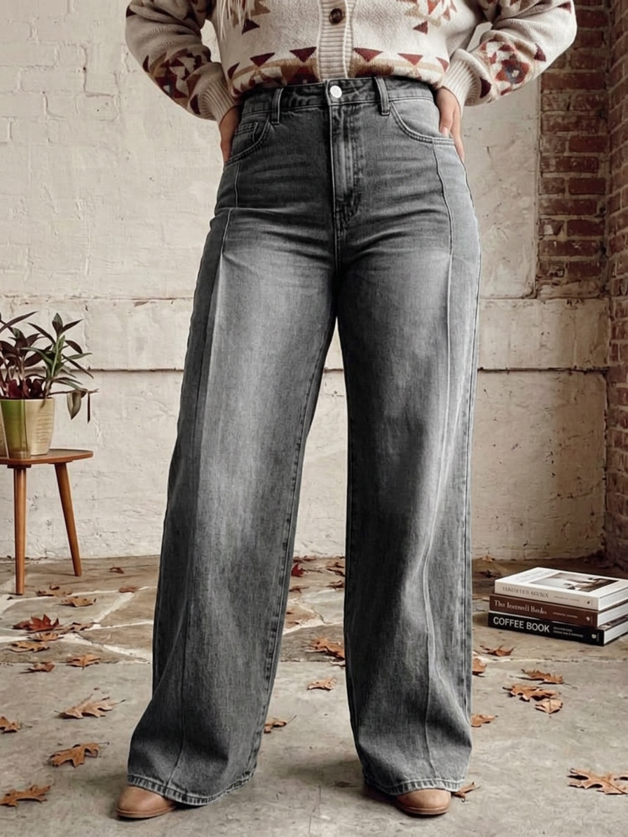 Lucia - Elegant Wide Pants - Plus size model
