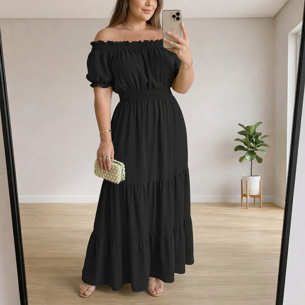 Giulia - Elegant Summer Maxi Dress - Plus size model