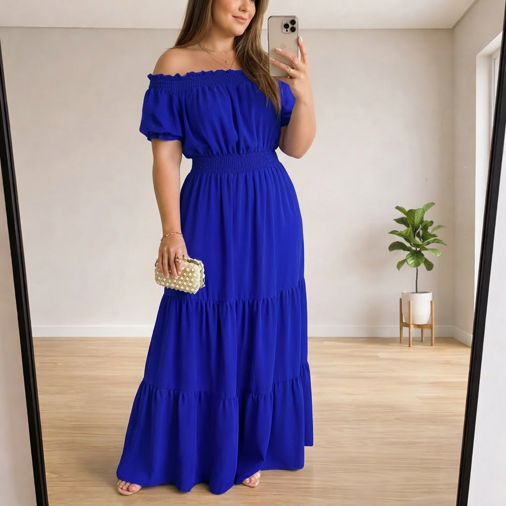 Giulia - Elegant Summer Maxi Dress - Plus size model