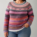 Brooke - Retro Scandinavian knitted sweater - Plus size model
