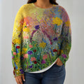 Adriana - Retro Scandinavian knitted sweater - Plus size model