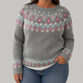 Jocelyn - Retro Scandinavian knitted sweater - Plus size model