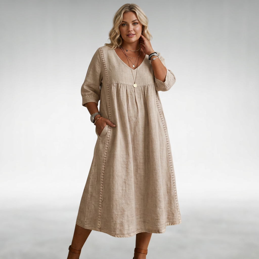 Valerie Comfort Midi Dress - Plus size model