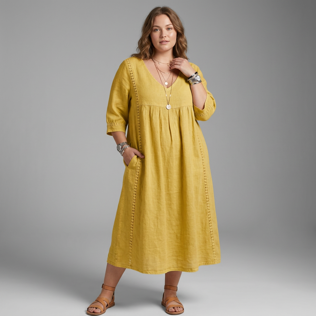Valerie Comfort Midi Dress - Plus size model