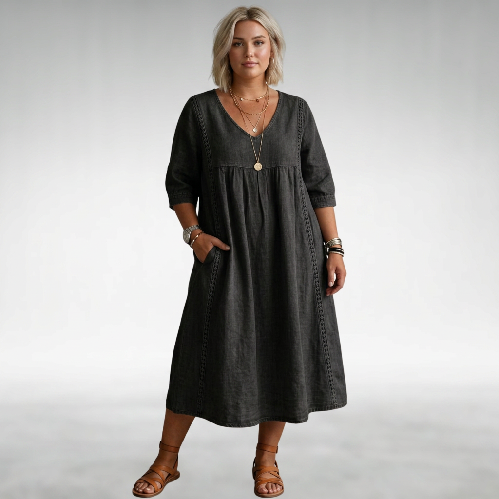 Valerie Comfort Midi Dress - Plus size model