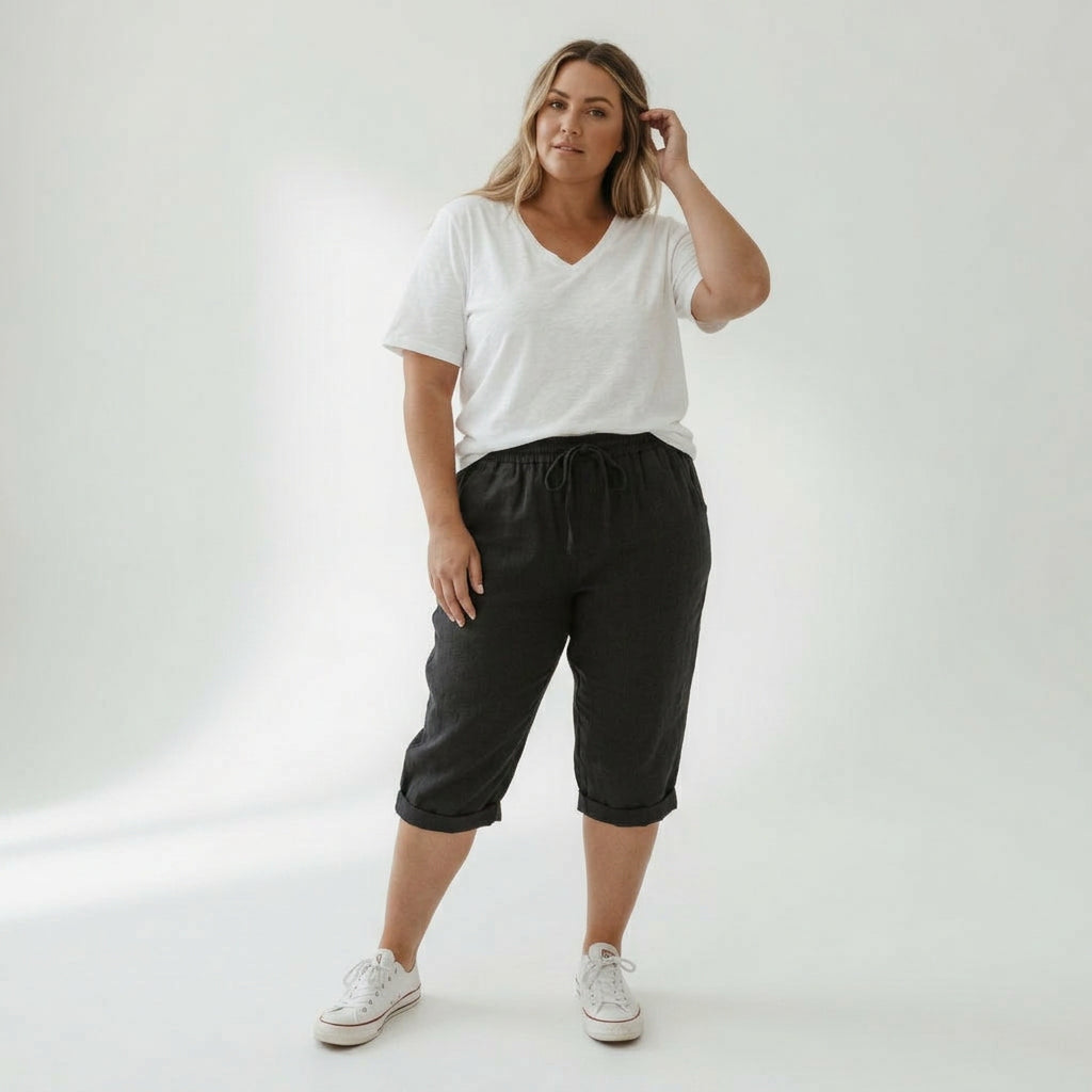 Fernande™ — Casual Summer Style Bermuda 100% Cotton - Plus size model