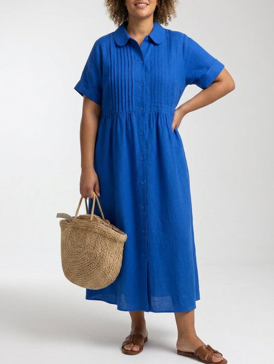 Lysandra™ - Flowing Summer Shirt Dress - Plus size model
