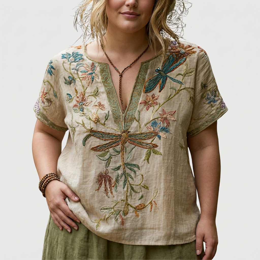 Luxuria | Soft Feminine Relaxed Fit Blouse - Plus size model
