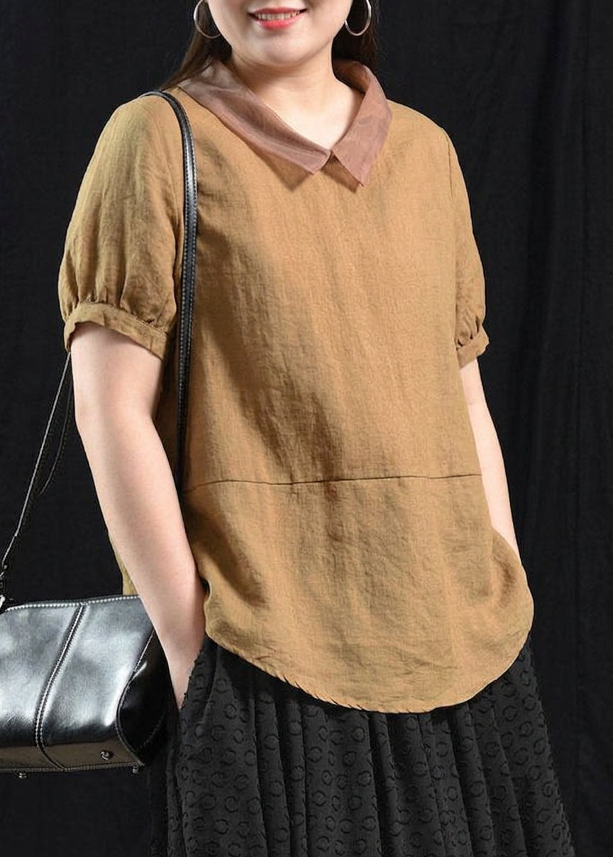 Emma - Summer Linen Shirt Blouse - Plus size model
