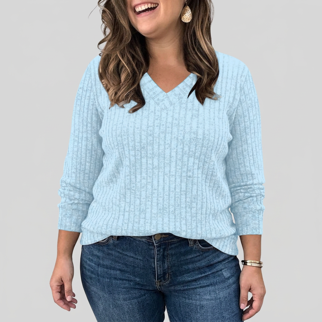 Calliope | V-Neck Long Sleeve Top - Plus size model