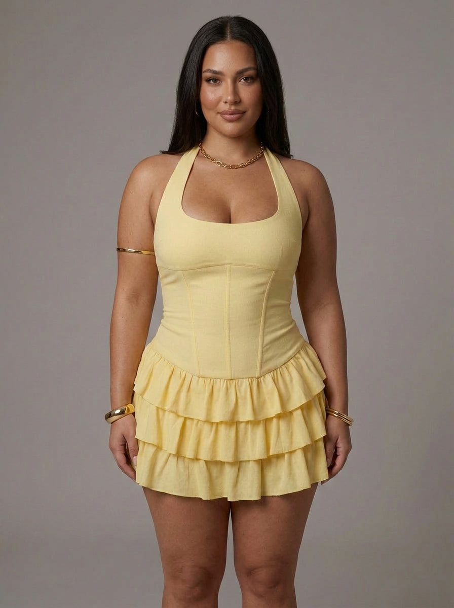 Carie Mini Dress - Plus size model