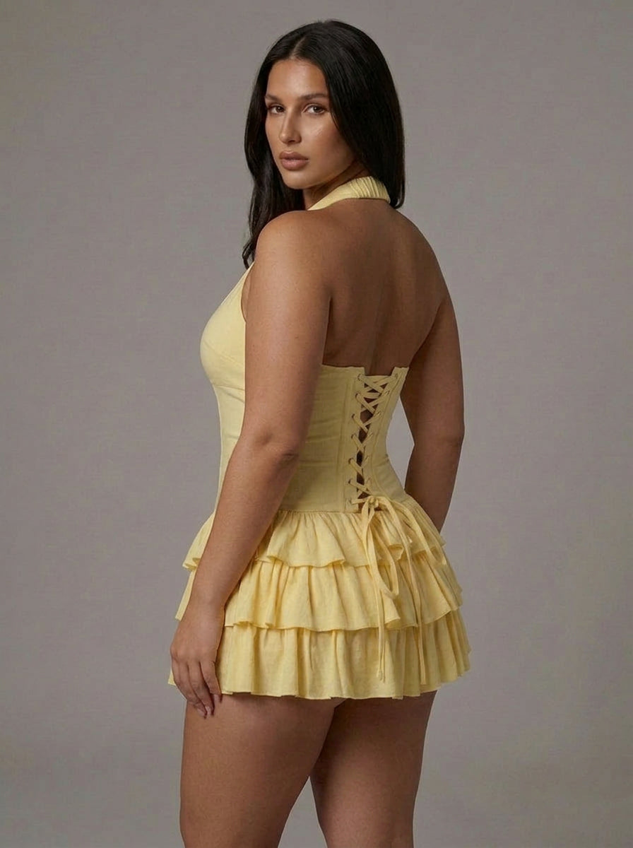 Carie Mini Dress - Plus size model