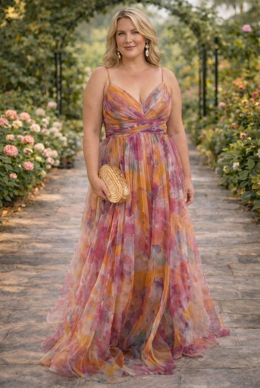 Giselle | Floral Maxi Dress - Plus size model