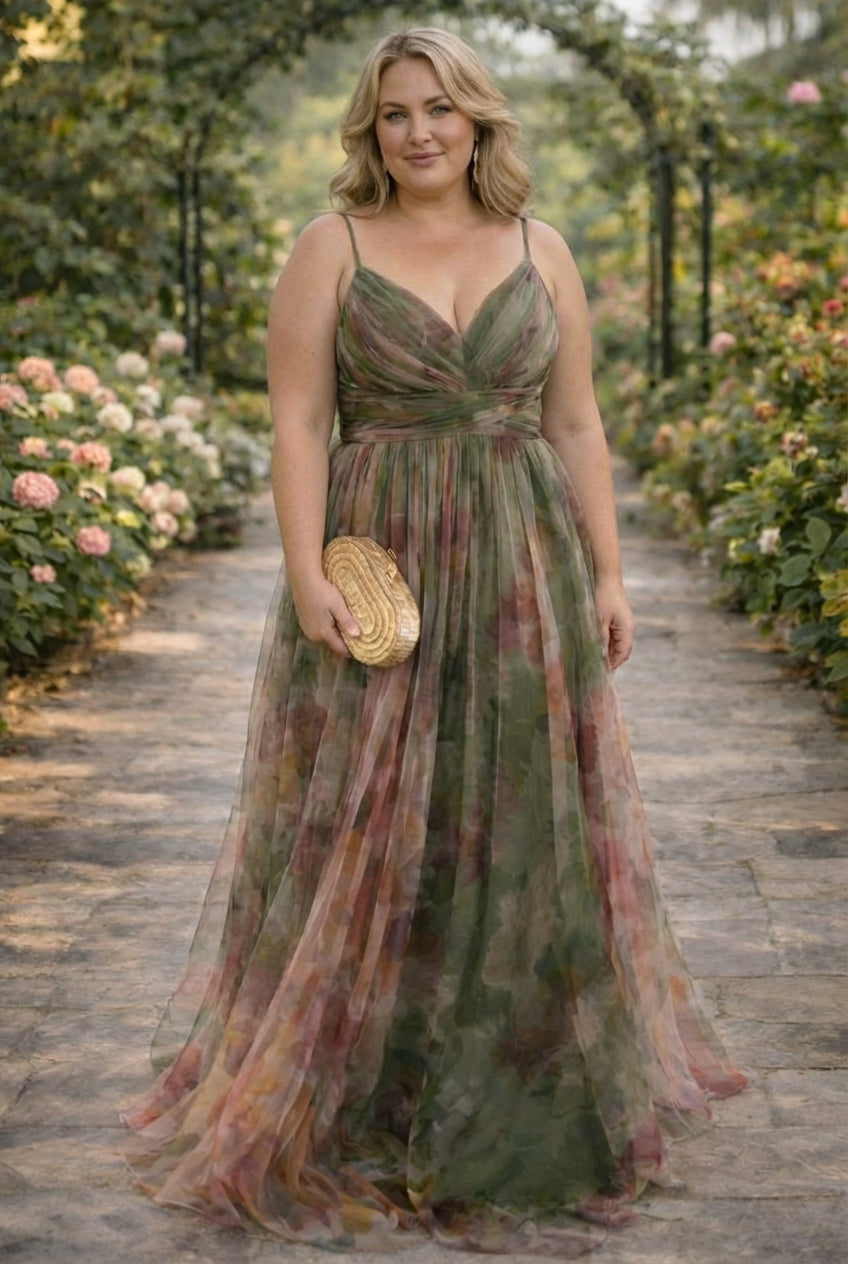Giselle | Floral Maxi Dress - Plus size model