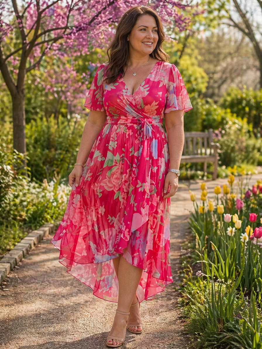 Jessenia | Floral Dresses - Plus size model