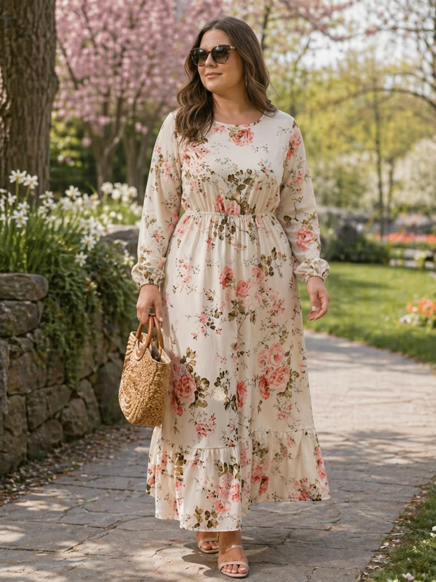 Ardella | Floral Dresses - Plus size model