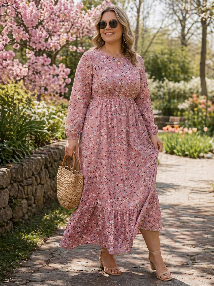 Aristaea | Floral Dresses - Plus size model