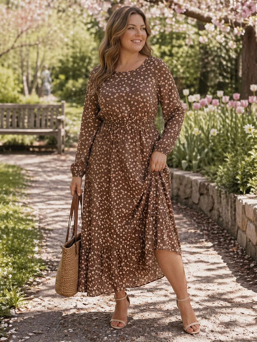 Arcelia | Floral Dresses - Plus size model