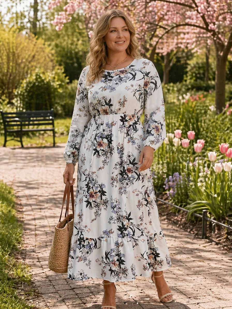 Arlena | Floral Dresses - Plus size model