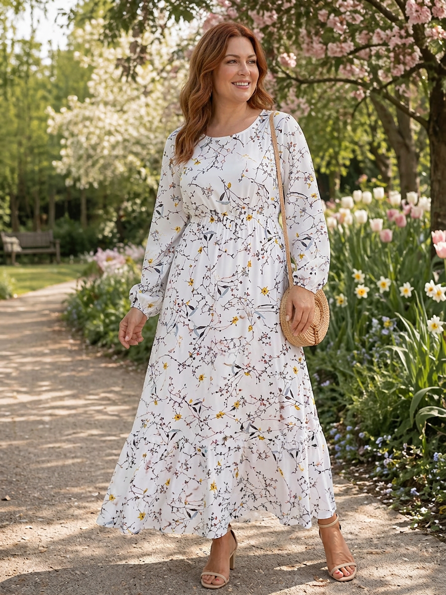 Averill | Floral Dresses - Plus size model