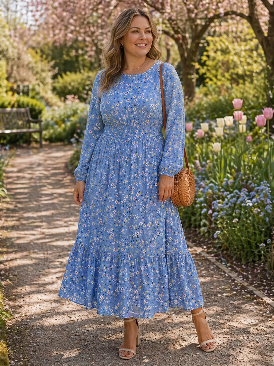 Berenika | Floral Dresses - Plus size model