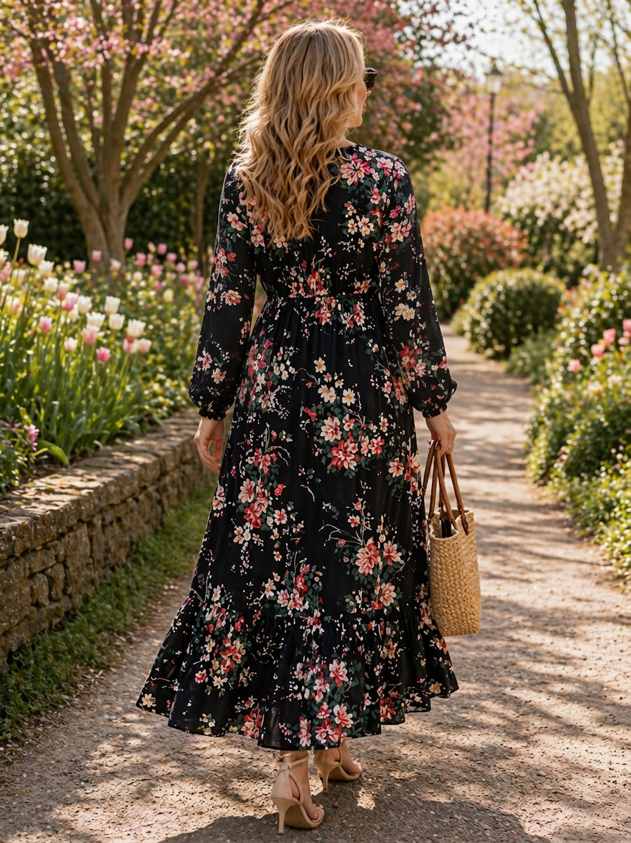 Basilia | Floral Dresses - Plus size model