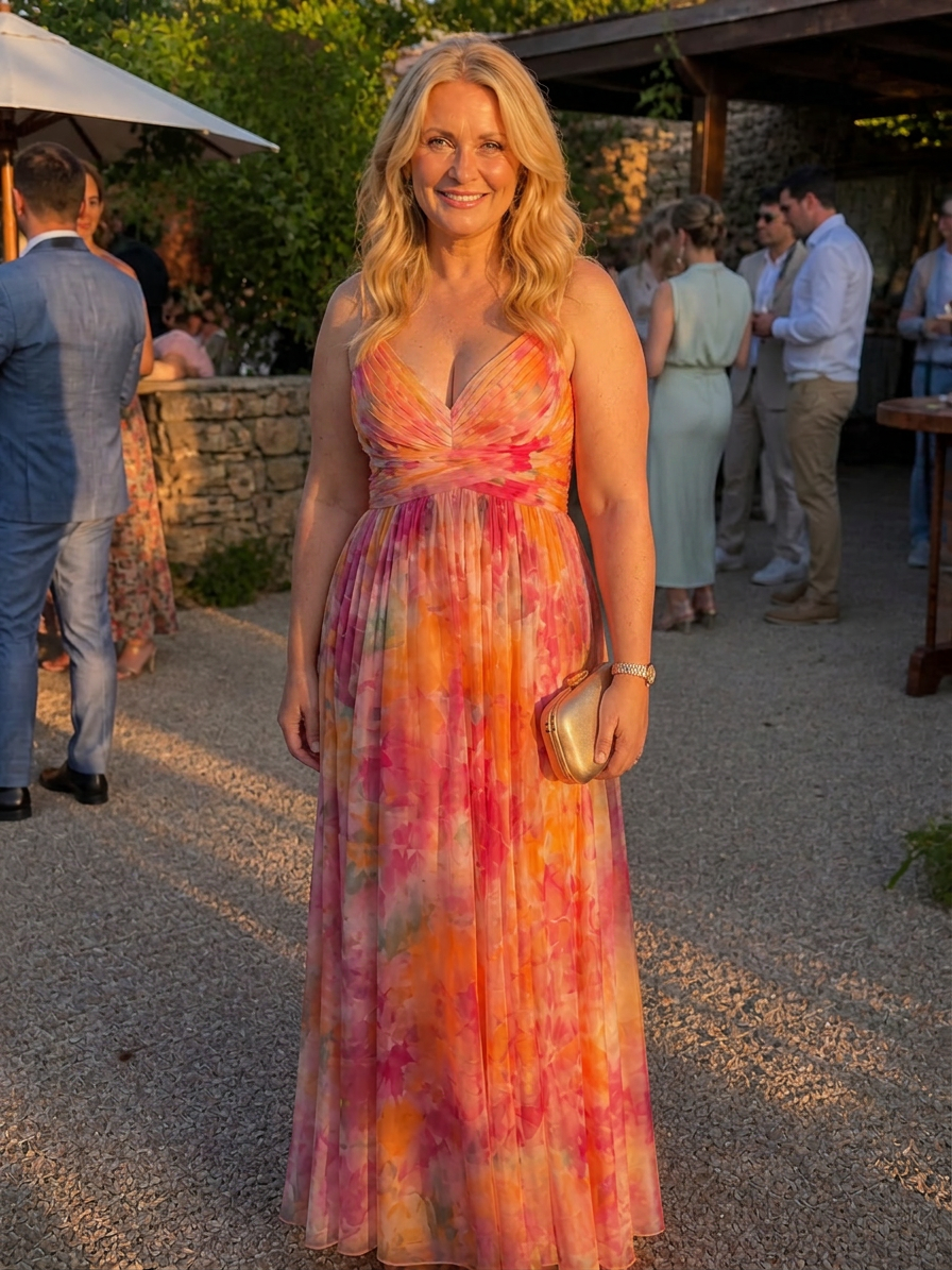 Stella & Grace™ | Soft Wrap Maxi Dress - Plus size model