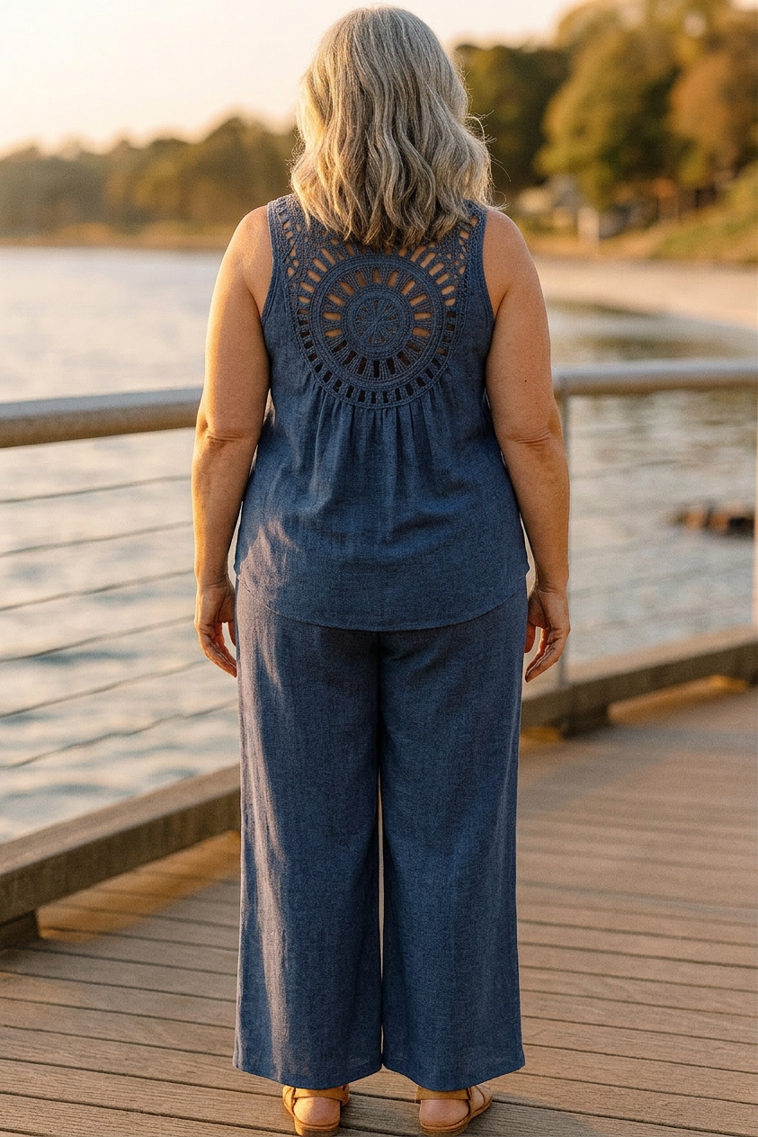 Rivelle | Bayview Sleeveless Two-Piece Set - Plus size model