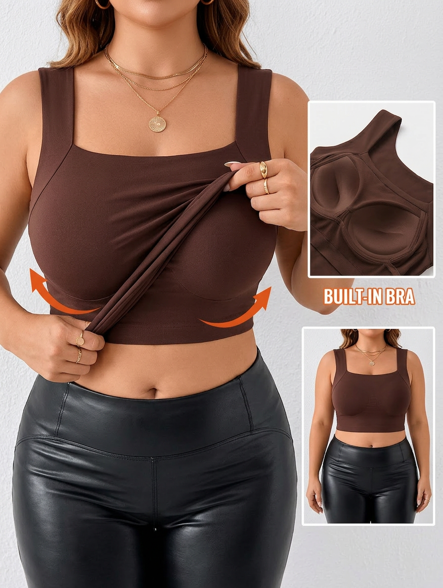 Shaper Tank Top - Integrated Bra - Plus size model