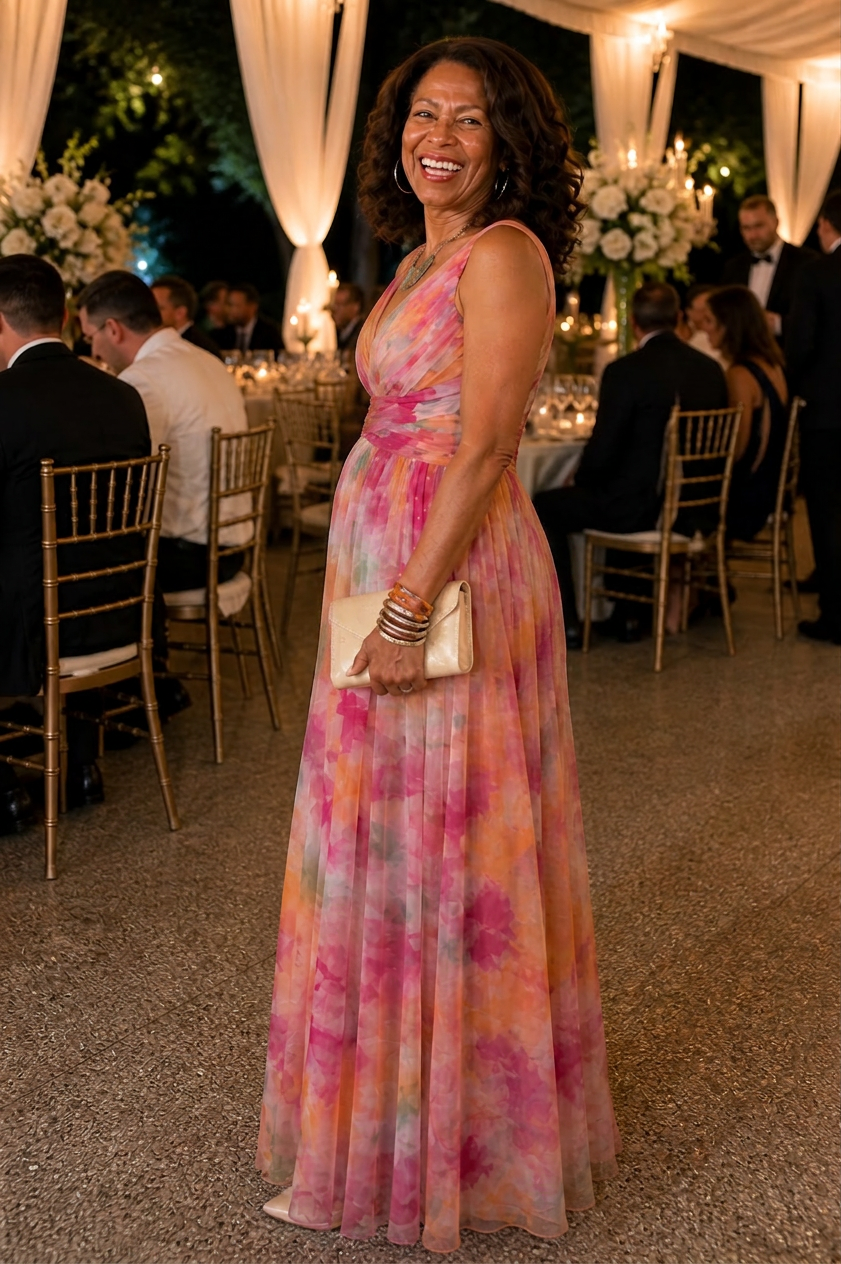 Stella & Grace™ | Soft Wrap Maxi Dress - Plus size model