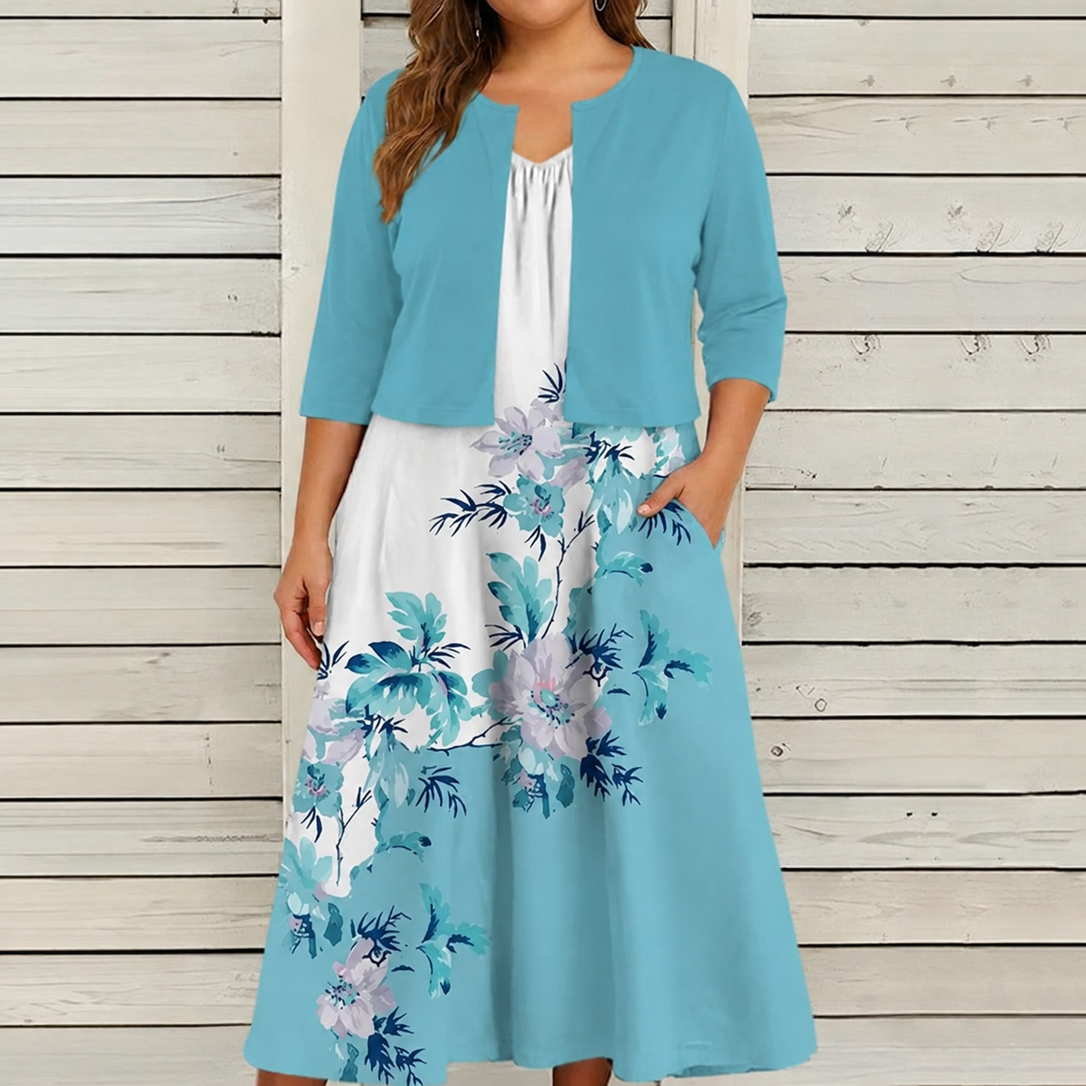Amanda - Floral Dress Two-Piece Set