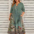 Elizabeth- Vest Dress Two-piece Set - Plus size model