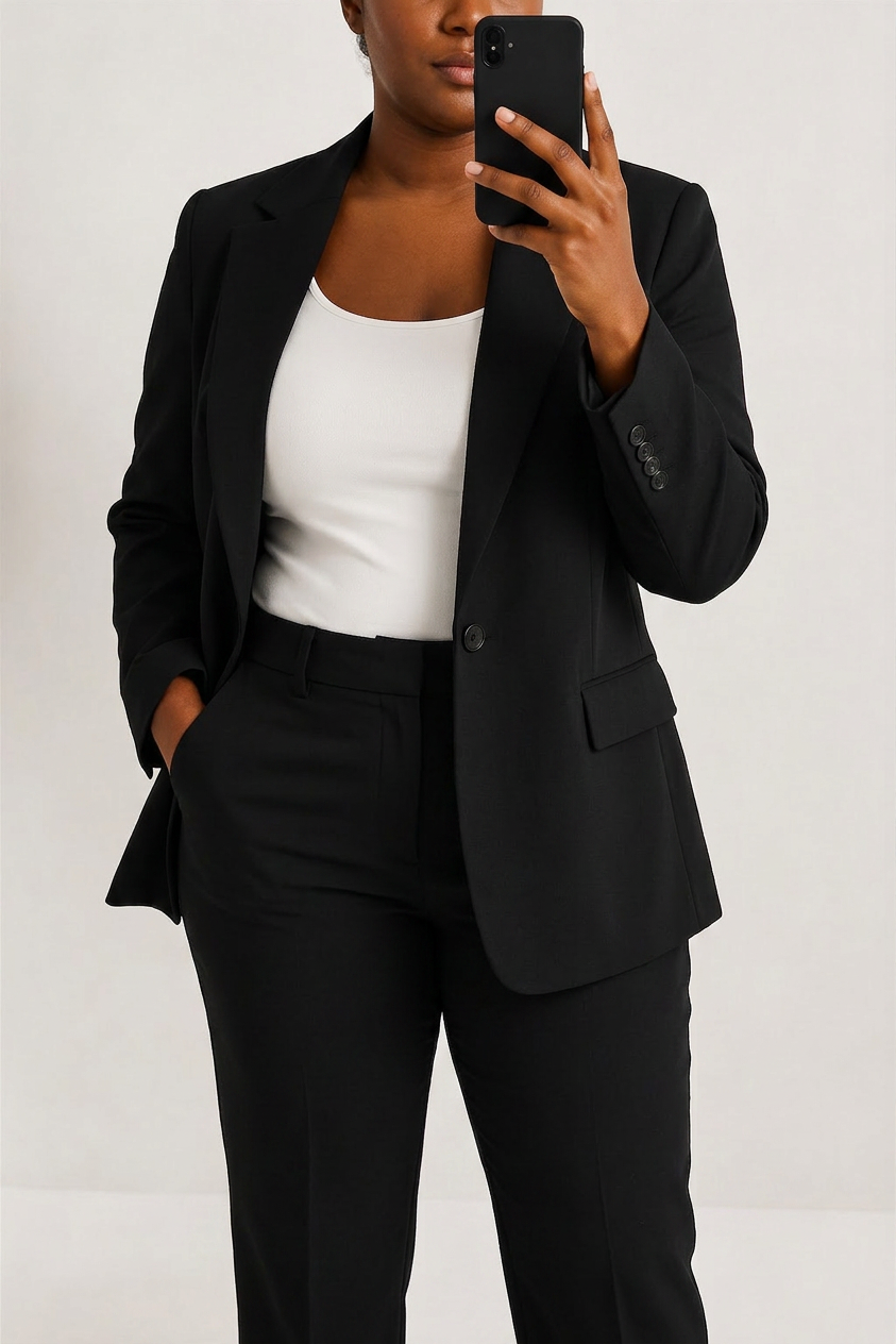 Ashley - Timeless Tailored Set - Plus size model