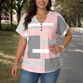 Abby | Casual Color Block Blouse - Plus size model