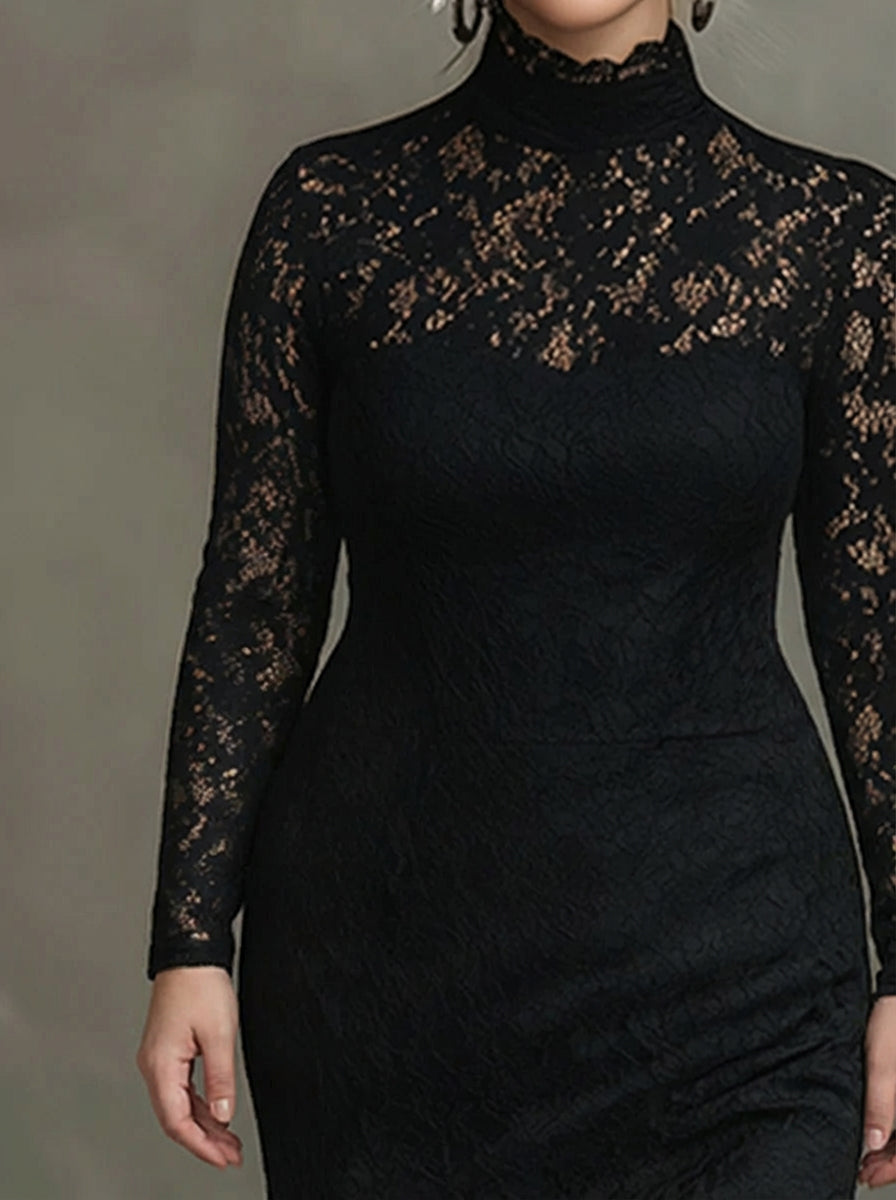 Monica | Elegant Lace Fishtail Maxi Dress - Plus size model