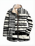 ELODIE | Abstract Padded Jacket Black and White