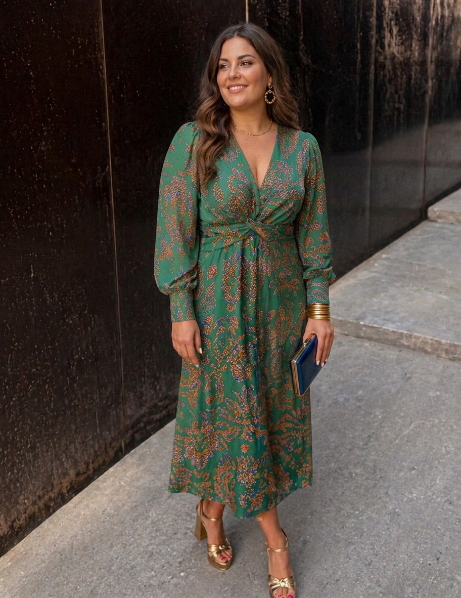 Stella & Grace™ | Floral print Dress - Plus size model