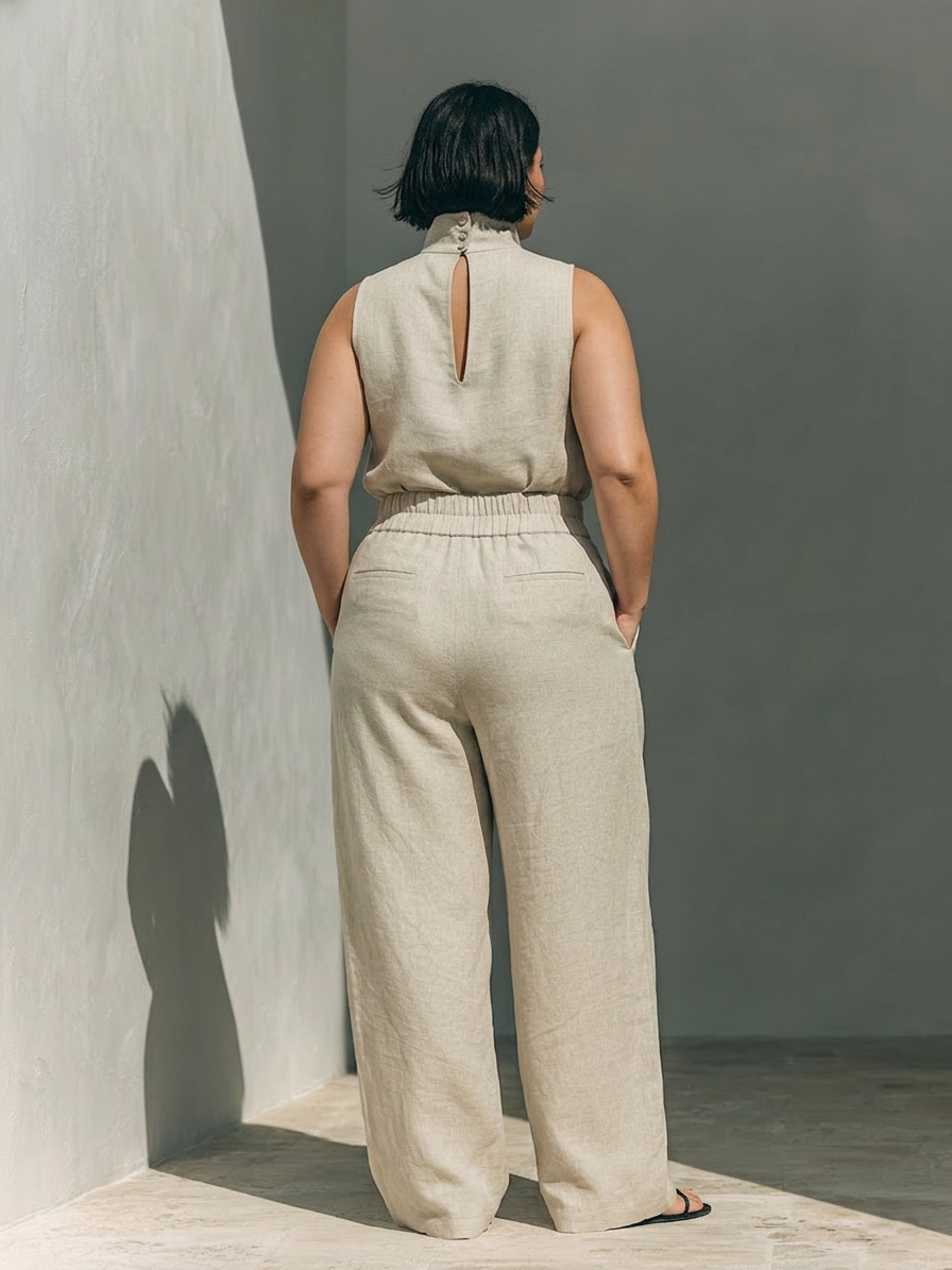 Gaile - Co-ord Set Minimalist Linen - Plus size model