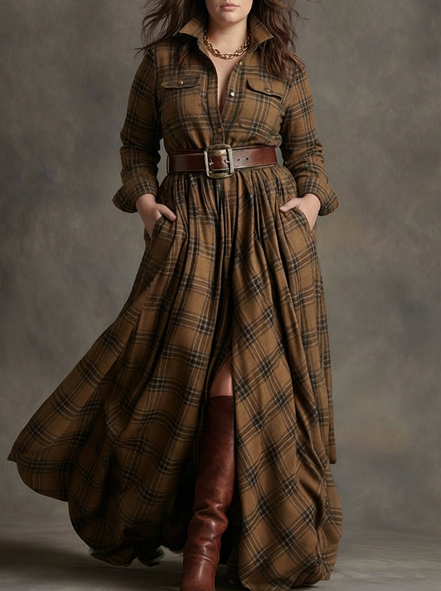 Mireline | Classic Button-Up Shirt Dress - Plus size model
